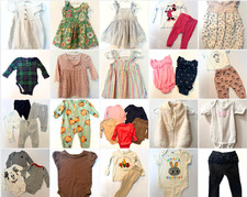 Mixed Brands 33 Piece 6-12 Month Baby Girl Spring Summer Clothing Bundle Lot