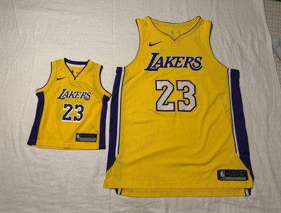 Father and Son Nike LA Lakers LeBron James #23 NBA Jerseys Size 52 (XL) and 4T 