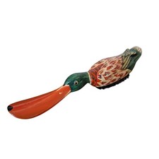 Vintage Hand Crafted Hand Painted Mallard Duck Shoe Horn  Coat Brush