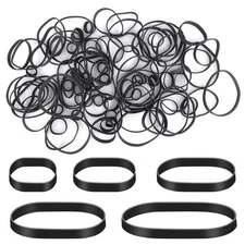 100pcs Black Rubber Bands, 5 Sizes Heavy-Duty Thick Rubber Band Assorted Wide...