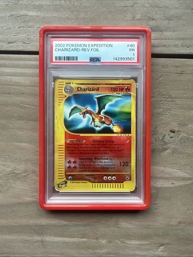 2002 Pokemon Expedition Set Charizard Reverse Holo #40 PSA 1