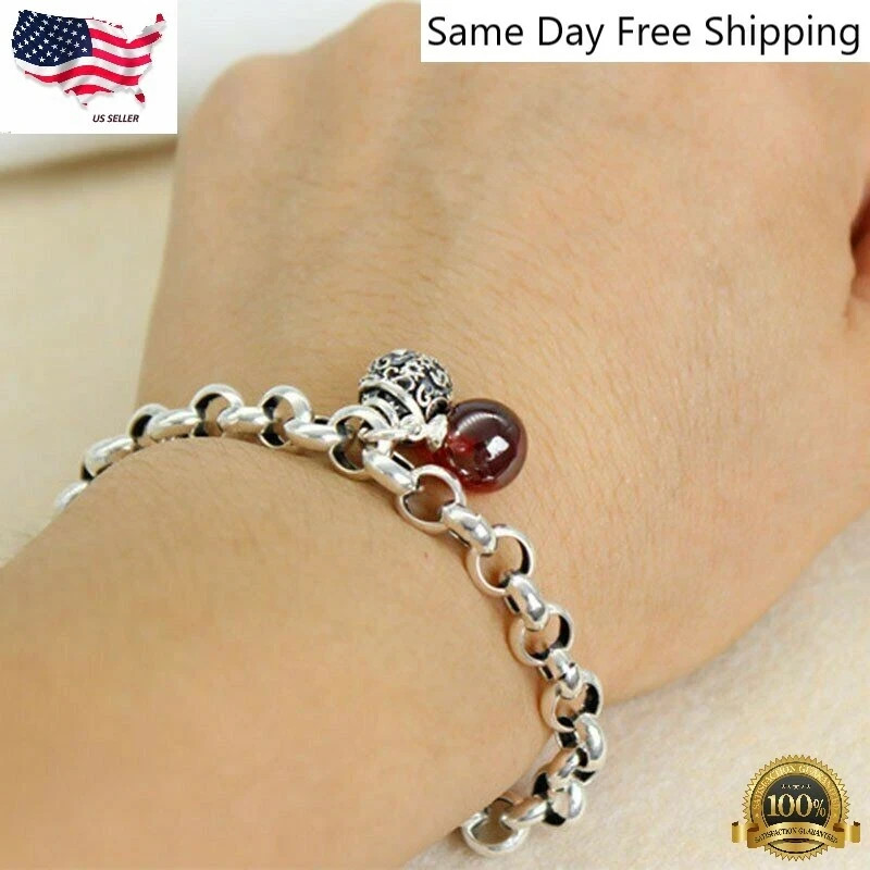 925 Sterling Silver Lucky Charm Bracelet For Women Chain Jewelry Gifts US Seller