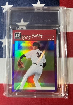 2023 Panini Donruss EURY PEREZ RC 1990 Retro Holo-Blue Parallel #242