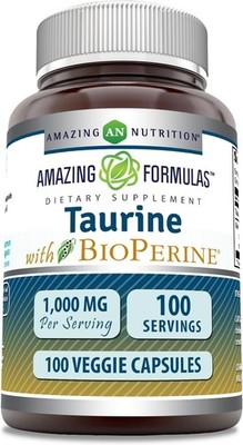Amazing Formulas Taurine with Bioperine Supplement | 1000 Mg Per Serving | 100 V