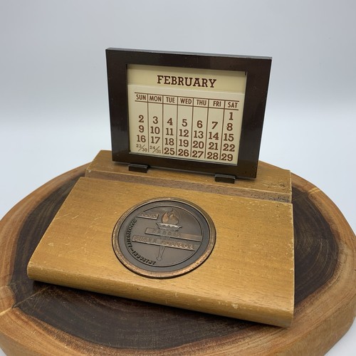 Ferris State College Desk Calendar With Month & Day Cards Big Rapids MI Vtg Rare