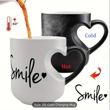 Colour Changing Heat Sensitive Mug Heart Shaped Magic Coffee Novelty Mother Gift