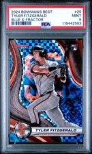 2024 BOWMAN'S BEST BLUE X-FRACTOR #25 TYLER FITZGERALD 11/150 PSA 9