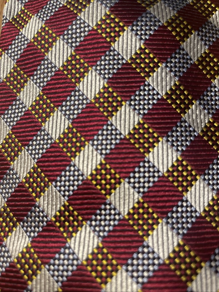 Gravata masculina de seda grossa brilhante Luciano Barbera em excelente estado usado feita na Itália - Imagem 4 de 4