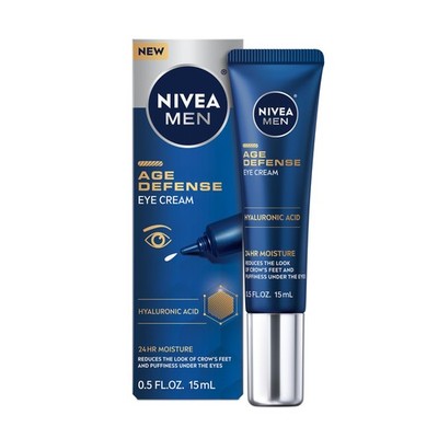 NIVEA MEN Age Defense Eye Cream with Hyaluronic Acid, 1 Fl Oz (Pack of 1) 
