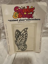 Vintage Makit Bakit Stained Glass Suncatchers Ornament Beautiful Butterfly