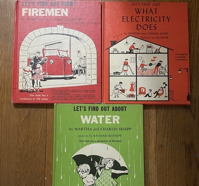 Vintage Let s Find Out Book Fireman And Electricity  Water  Martha  Shapp  1961