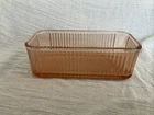 Vintage pink depression glass rectangular refrigerator dish NO LID