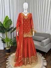 Salwar Kameez Indian Pakistani Wedding Party Wear Dress Bollywood Sharara Suit