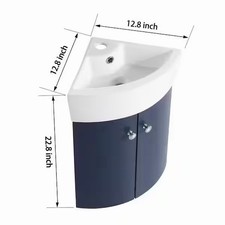Wall Mounted Corner Single Bathroom Vanity New ARTCHIRLY With Ceramic Vanity Top