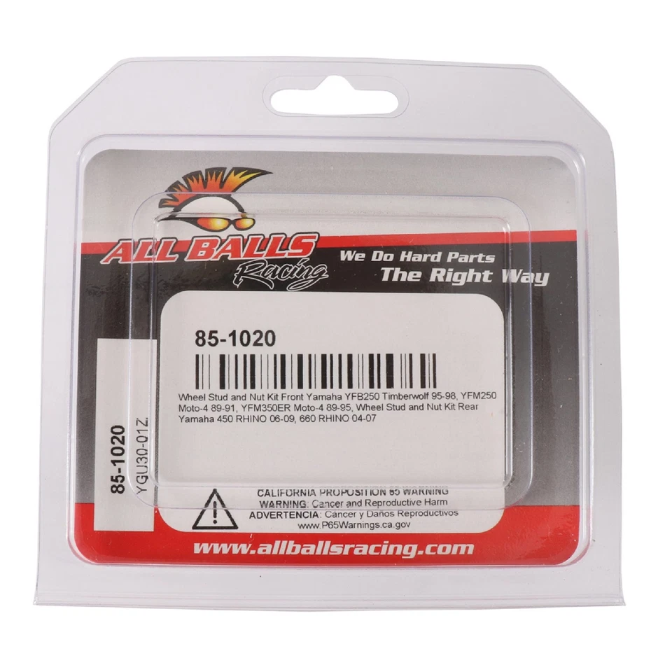 Kit de tuercas y pernos de rueda All Balls 85-1020 para Yamaha 660 RHINO 04 05 06 07 Foto 4 de 4