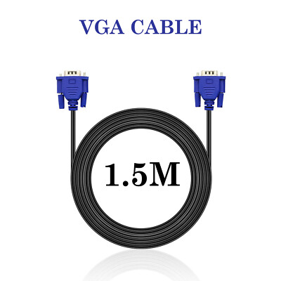 VGA 1,5 M 15 Pin hochauflösendes Kabel SVGA PC auf TFT Monitor LCD TV Blei Meter