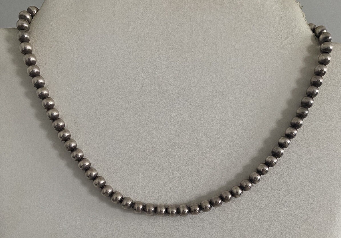 Beautiful Solid Sterling Silver 925 Beaded Neckla… - image 4