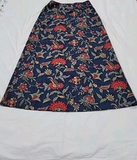 Talbots Womens Long A Line Skirt Size 4 Dark Blue Floral Print.