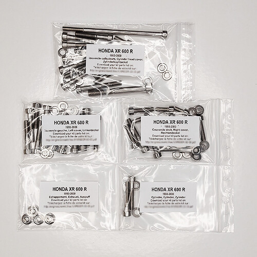 Kit vis allen inox XR 600 R Honda 1993-2000 carter moteur n2 XR600R