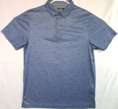 Ben Hogan Performance Golf Polo Shirt Men s Size M Blue Golfer Step and Repeat