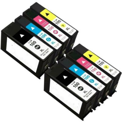 Supply Guy 8 Cartuchos Compatible con Lexmark 100xl Multipack para Genesis S -810 Series Genesis S-815 Genesis S-816 Impact S-300 Series Impact S-301 Impact S-302