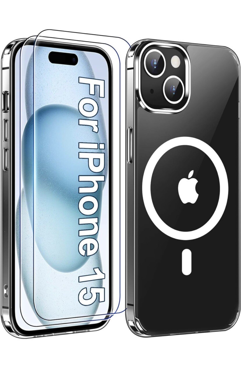 MOZOTER Magnetic for Iphone 15 Case,[Compatible with Magsafe] [2*Glass Screen Pr-image