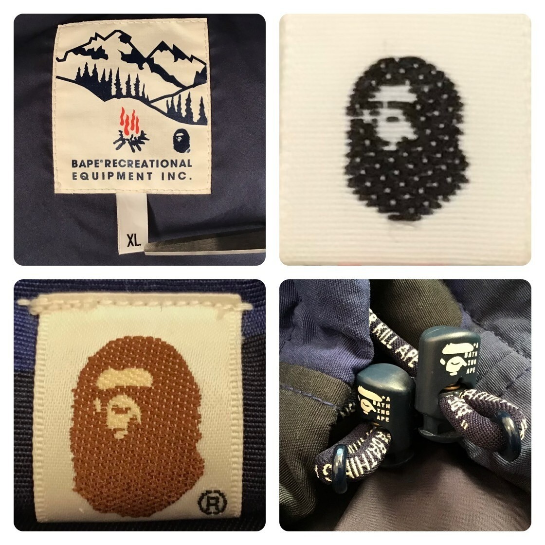 BAPE Giant Blue camo Puffer Down Vest a bathing ape NIGO Size XL
