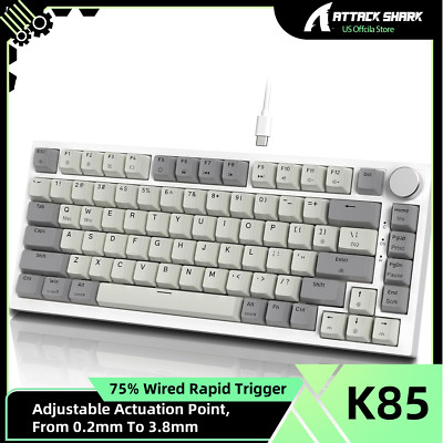 ATTACK SHARK K85 75% Wired  Mechanical Rapid Trigger Keyboard Magnetic Switch