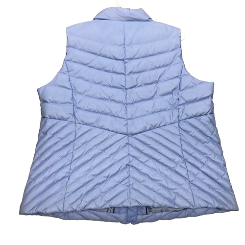 Talbots Vest Womens Plus Size 1X Blue Puffer Down Fill Full Zip Spring Nylon - Picture 2 of 8