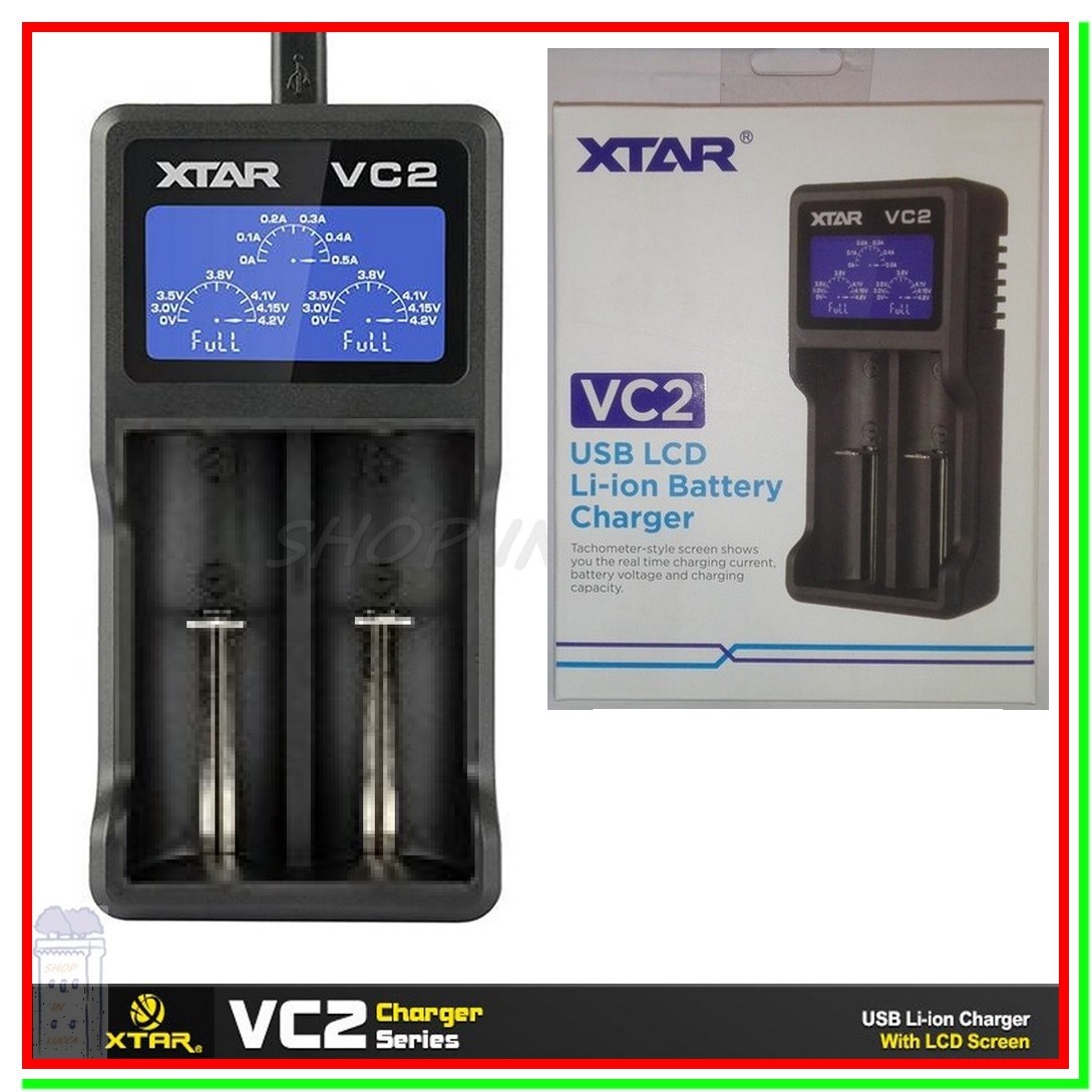 Caricabatterie per Pile Ricaricabili Litio XTAR VC2 x 14500 18650 21700 26650