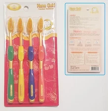 Korean Nano Gold Coated Toothbrush Antibacterial Brushes 4 Piece Pack Imported