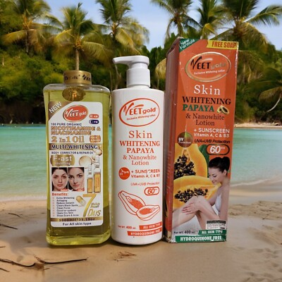 Veet Gold Whitening Nicotinamide Niacinamide Oil & Papaya Lotion 