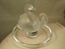BAGUIER VIDE POCHE CYGNES CRISTAL LALIQUE SIGNED