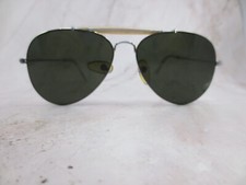 Sunglasses Frame Women's Polished Silver Metal Full Rim Aviator Green Lens