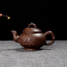 Chinese Yixing Zisha Clay Pottery Teapot Plum Blossom Design Clay Pot 150 cc