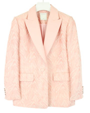 SANDRO Blazer Women's EU 36 Single Breasted Peak Lapel Button Patterned Pink