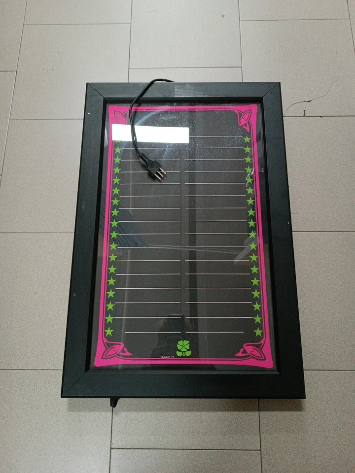 Lavagna Luce Led Luminosa Menù Ristorante con Cornice Nera e Vetro 70x50cm - Immagine 4 di 4