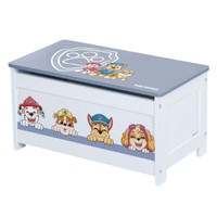 Roba Spielzeugtruhe 'Paw Patrol' Aus Holz - Klappbare SitzfläChe - Weiß / Blau