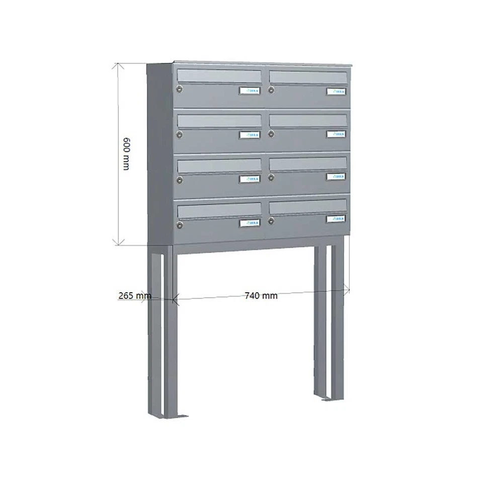 Letterboxes for Flats, Communal Post Boxes Internal LBD-015 Free Standing 8 Bank - Image 3 of 4