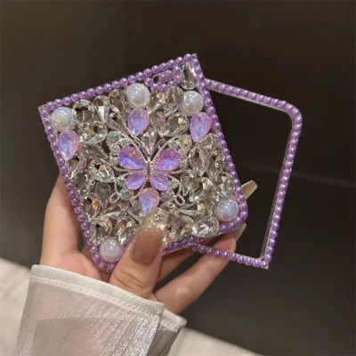 For Motorola Razr+2024 2023 50/40U Butterfly Pearl Bling Diamond Bracelet Case 