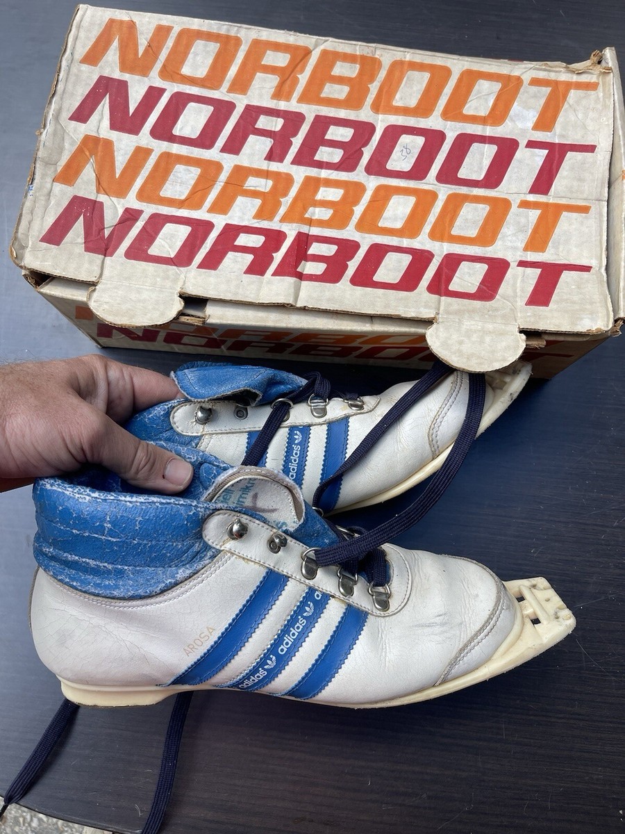 Vintage Adidas White sz 6 Mens Cross Country Ski Shoe BLUE/White