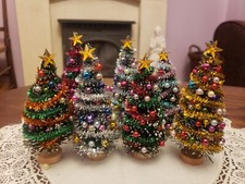 Small 4" CHRISTMAS TREE decorated 1:24th 1:12th scale dolls house Christmas