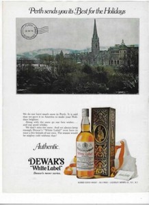 1973 Dewar's White Label Scotch Whiskey Holiday Christmas Alcohol Vintage Ad