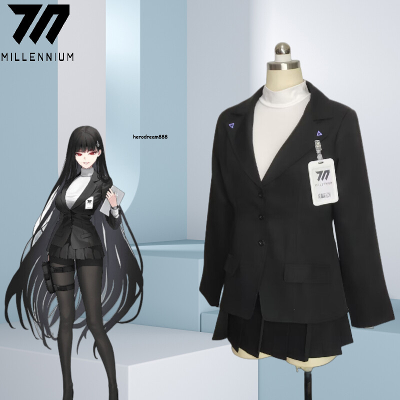 Blue Archive 調月リオ Cosplay Costume Girl Women Black White
