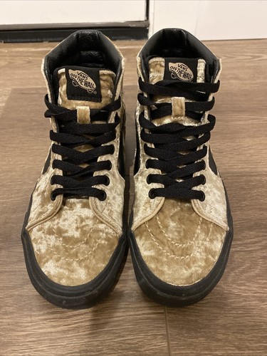 Vans Sk8 Hi Gold Velvet Size 5.5 | eBay