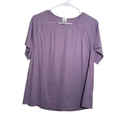 Member's Mark T-Shirt Women's XXL Purple Work It Out Tee Athletic Lightweight