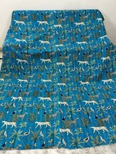 Kantha hecha a mano / Boho Home & Living / Sábana bajera de algodón / Estampado de selva pura / Mamá