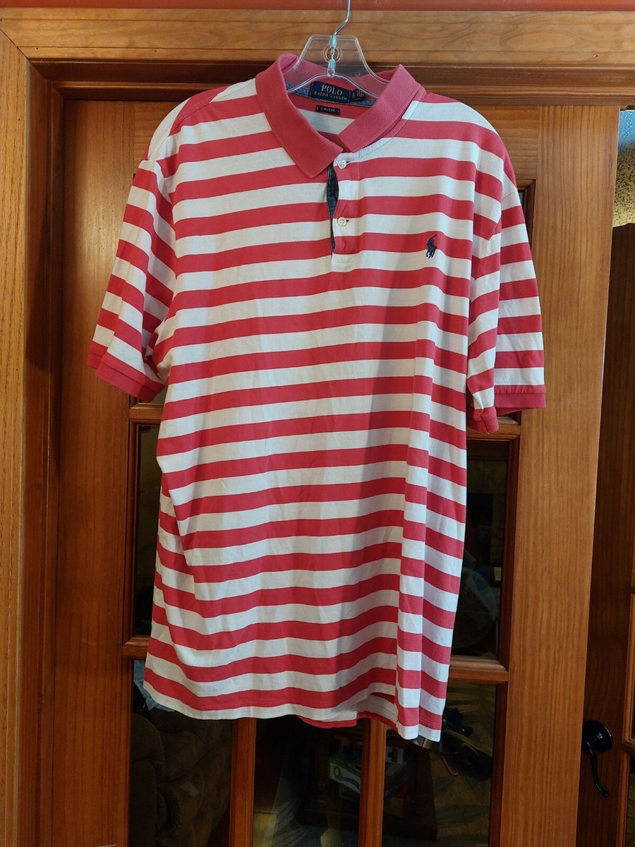Men's SZ XL Ralph Lauren Iconic Mesh Striped Polo Shirt Classic