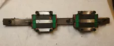 Lot of 2, HIWIN HGW20CC 1021C-13 Rail blocks on a 13.5" Linear Guideway rail