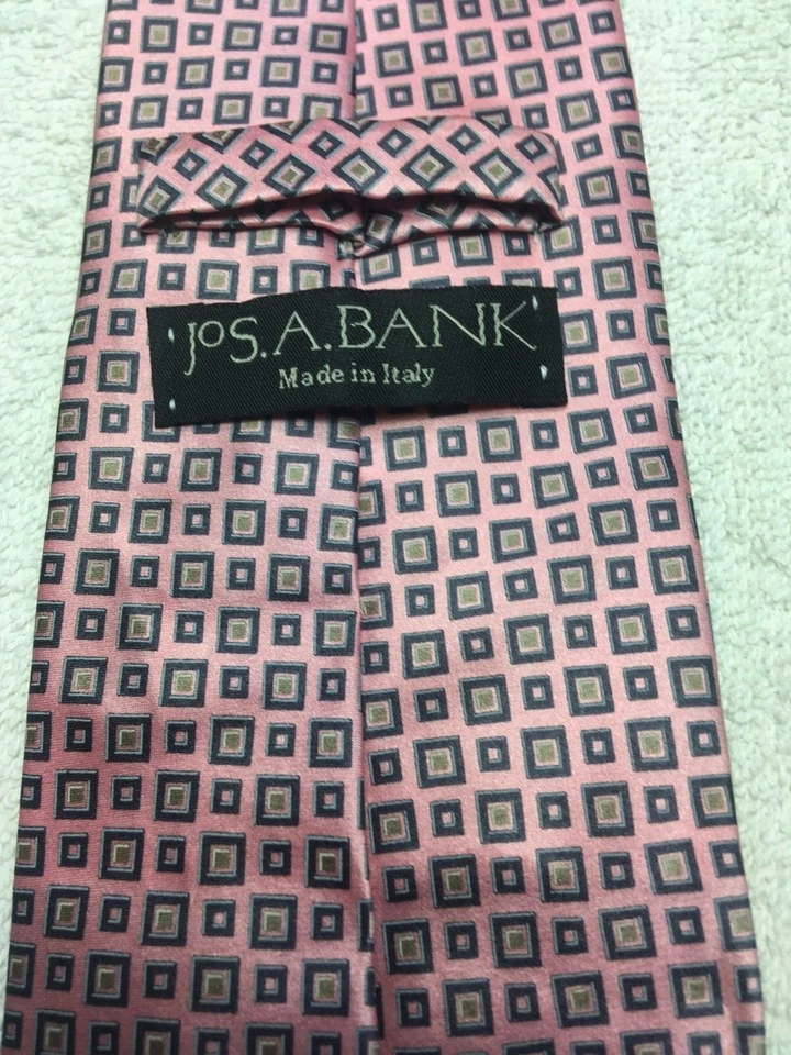 Gravata masculina JOS A BANK ROSA COM CINZA 3,75 X 61 - Imagem 4 de 4